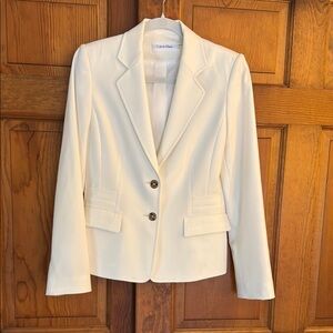 Calvin Klein Women's White Blazer